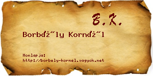 Borbély Kornél névjegykártya