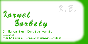 kornel borbely business card