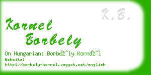 kornel borbely business card